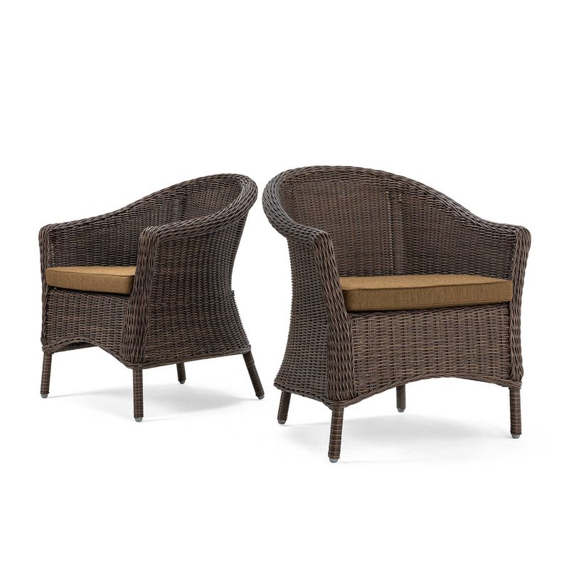 Cumberland 2pc Dining Chair Set Cafe Brown Frame Spectrum Caribou Mocha Fabric - La-Z-Boy