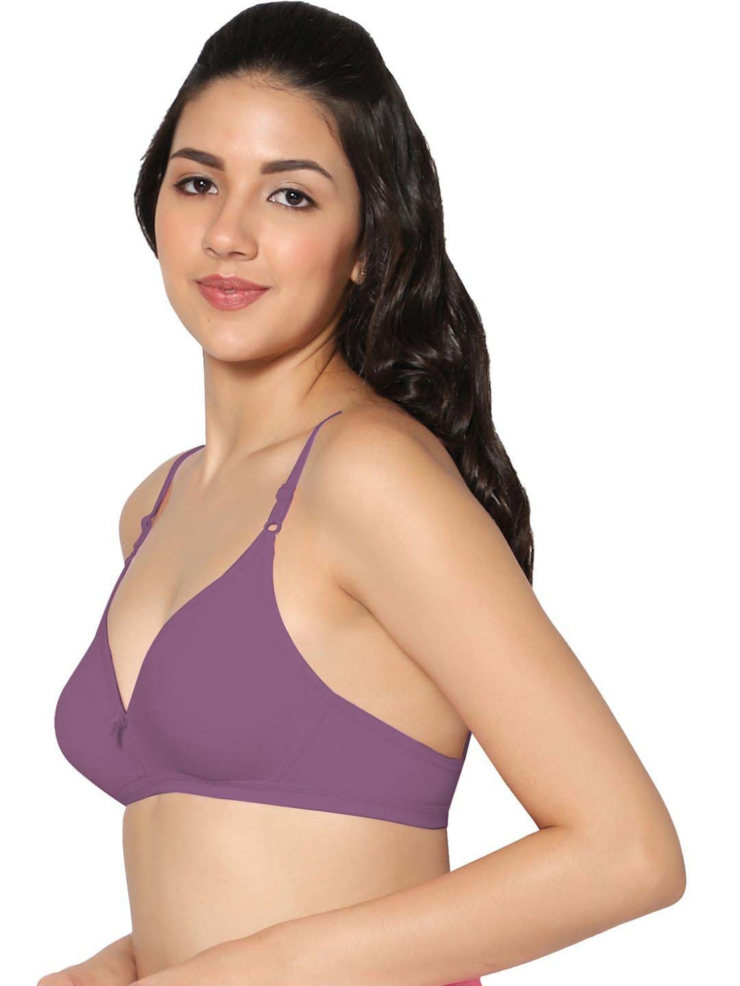 IN CARE Purple & Red Cotton T-Shirt Bras - Pack Of 2
