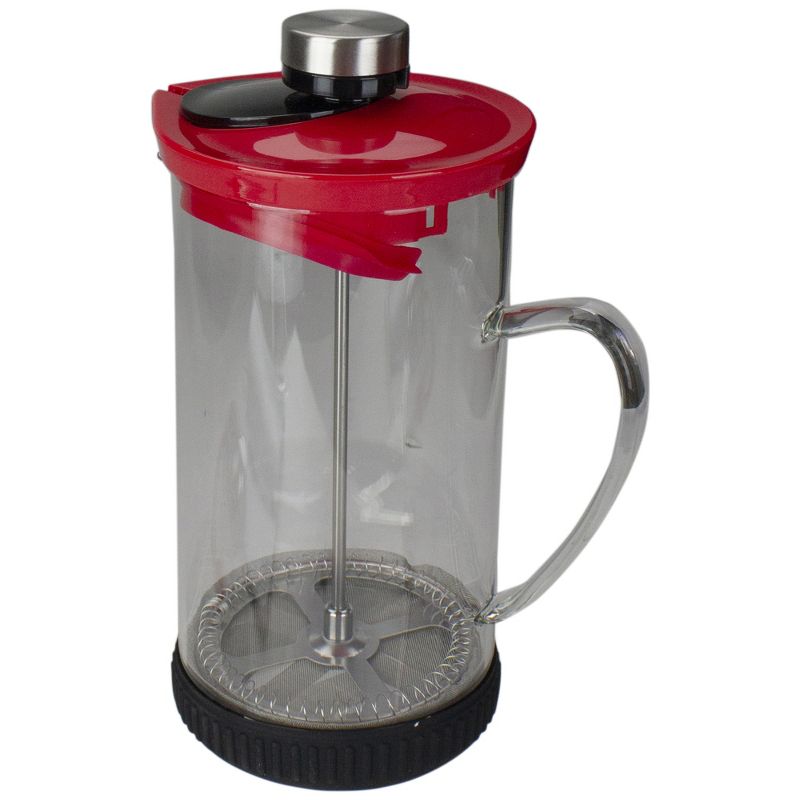 Northlight Red and Clear French Press Coffee and Brewed Tea Maker