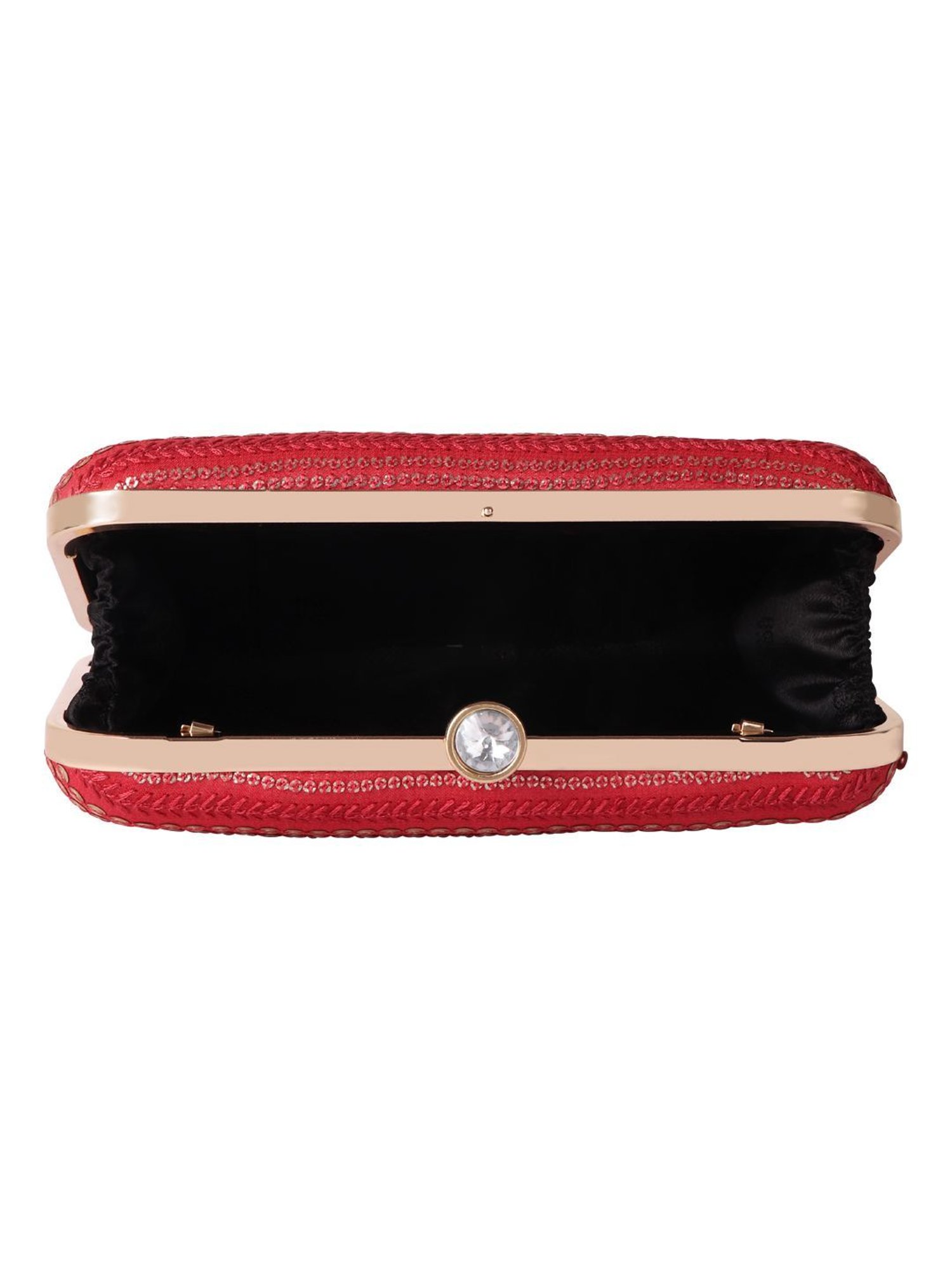 Horra Red Embellished Clutch