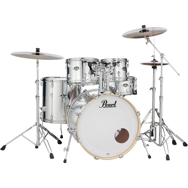 Pearl Export New Fusion 5-Piece Drum Set with Hardware Mirror Chrome