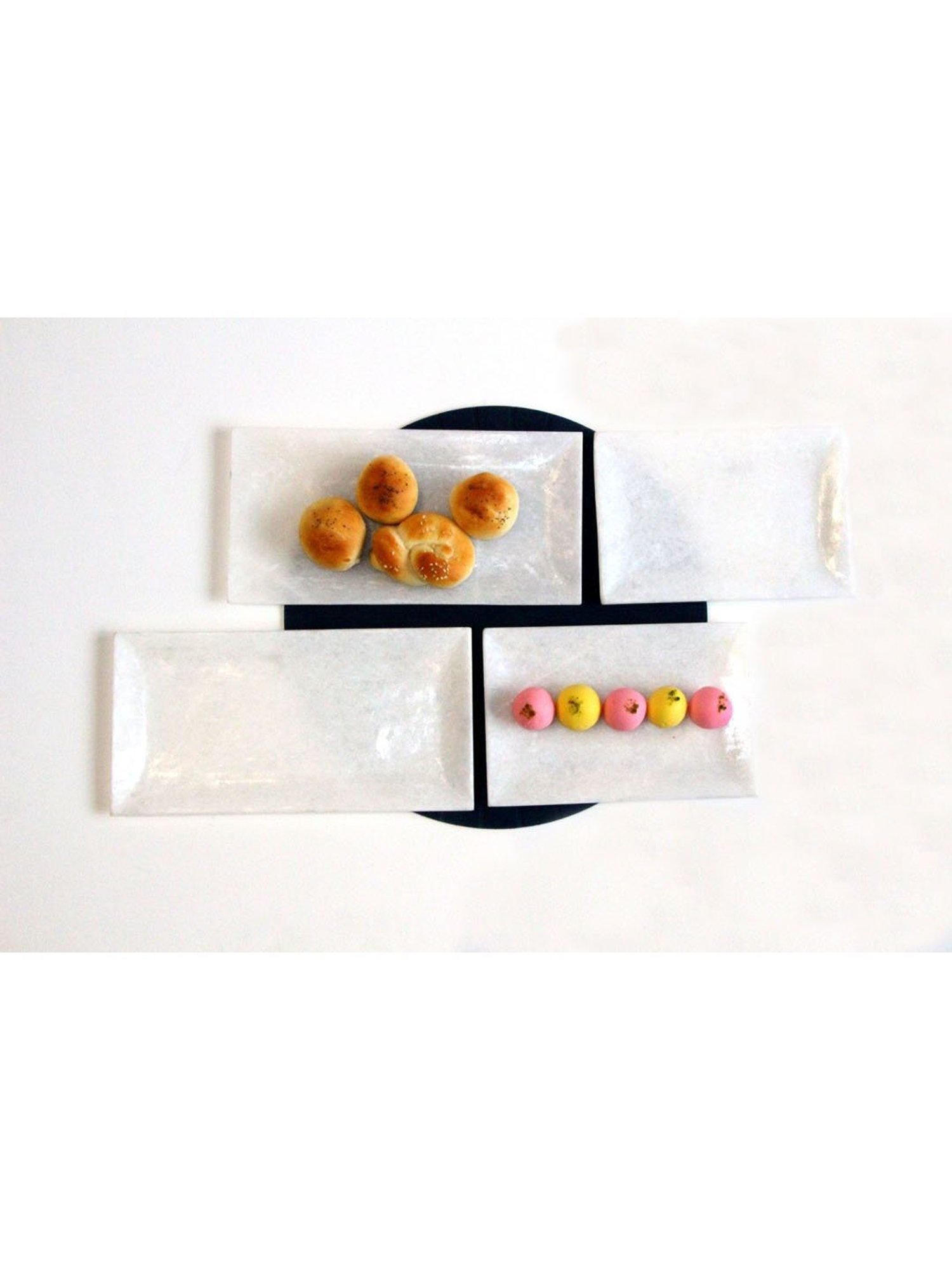 ICraft White Marble Shwet Platter - Set of 1