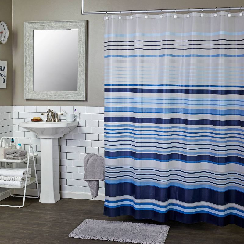 Arlington Striped Shower Curtain Blue - SKL Home