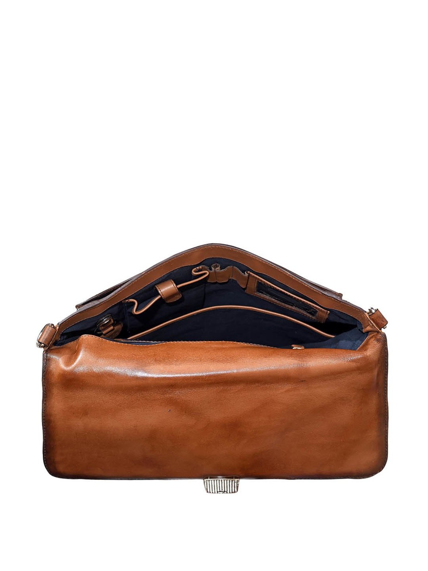 Eske Tan Leather Large Messenger Bag