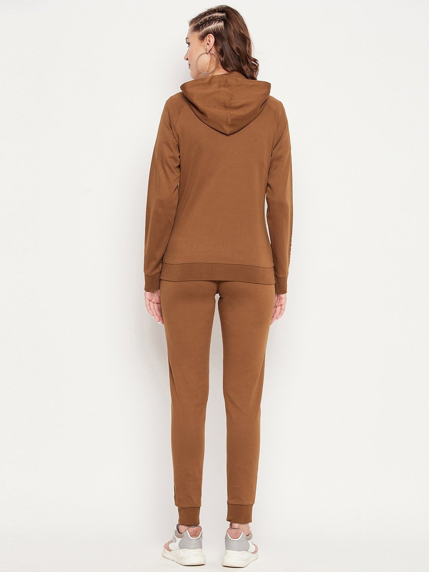 EDRIO Brown Pure Cotton Track Suit