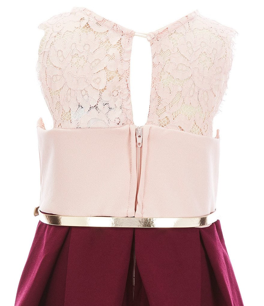 Rare Editions Little Girls 4-6X Scuba Crepe/Colorblock Fit-And-Flare Dress