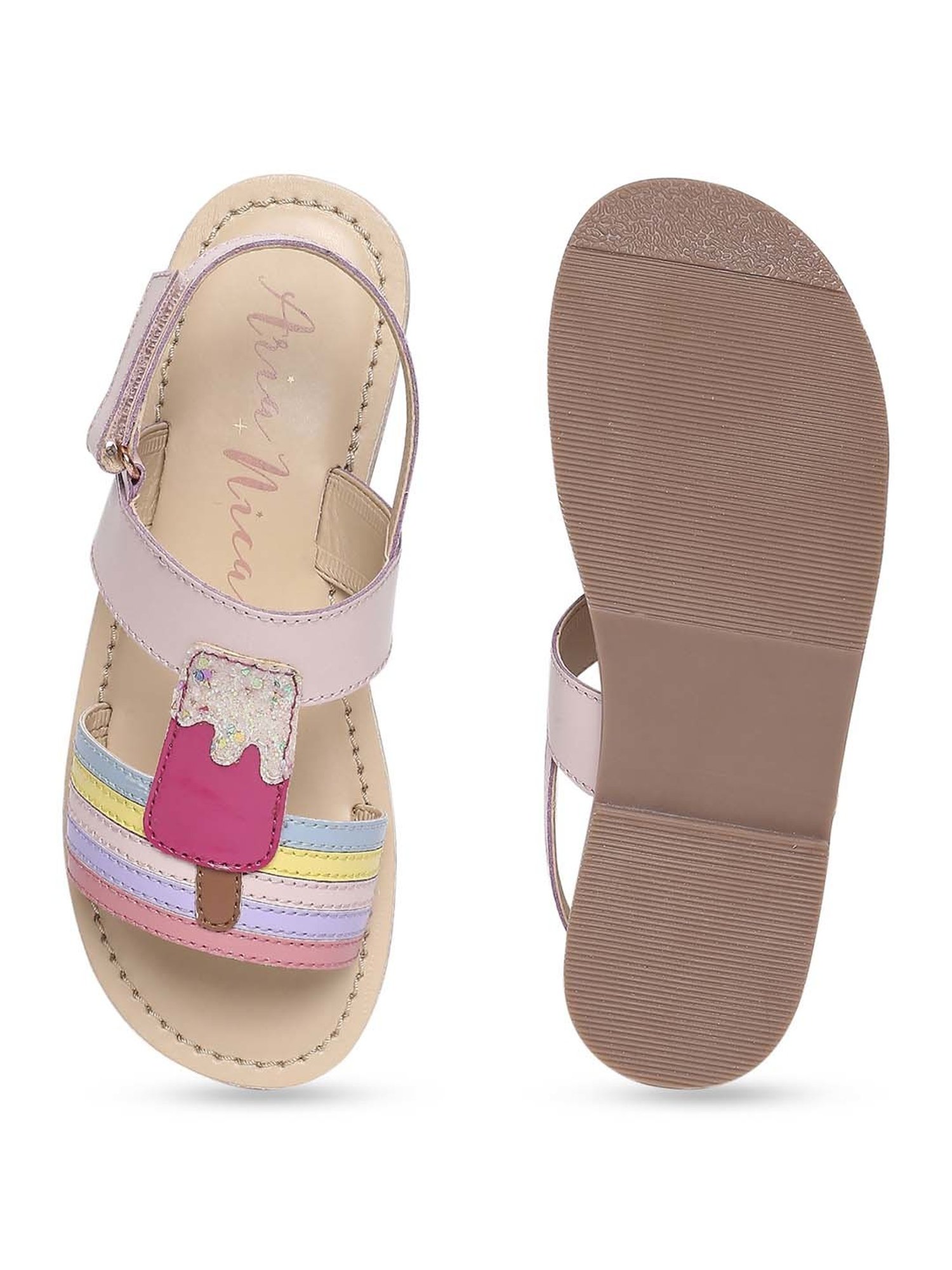 Aria Nica Kids ICY Pink & Yellow Casual Sandals