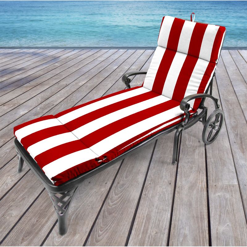Jordan French Edge Outdoor Cushion - Cabana Stripe Red
