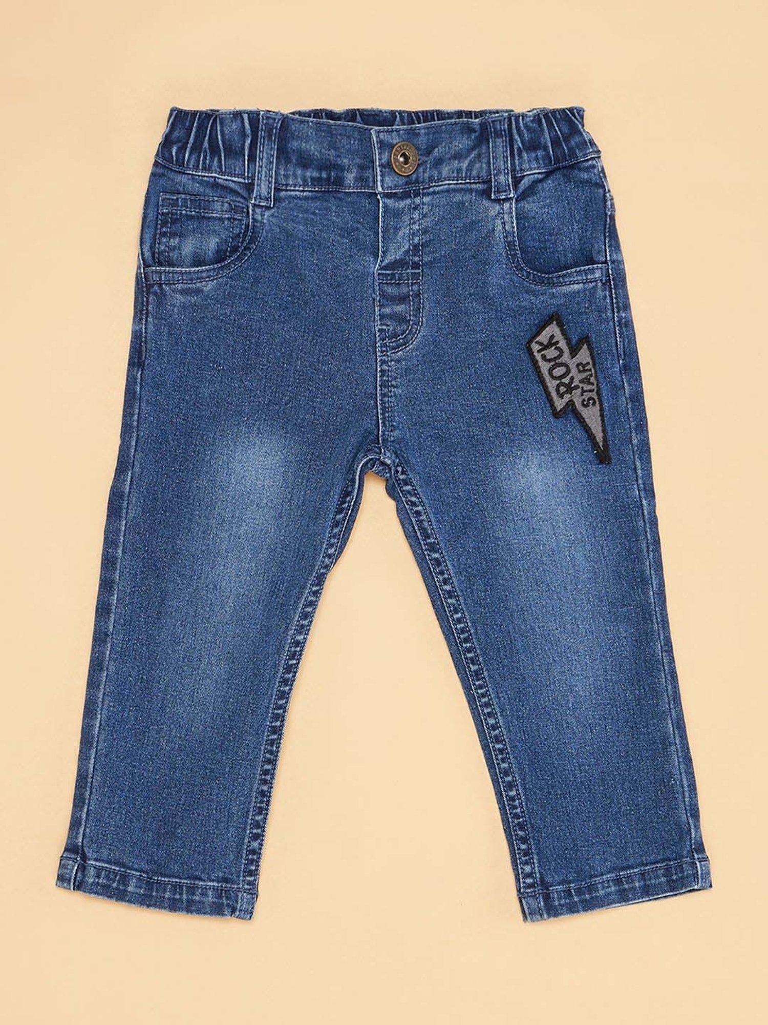 Pantaloons Baby Blue Cotton Regular Fit Jeans