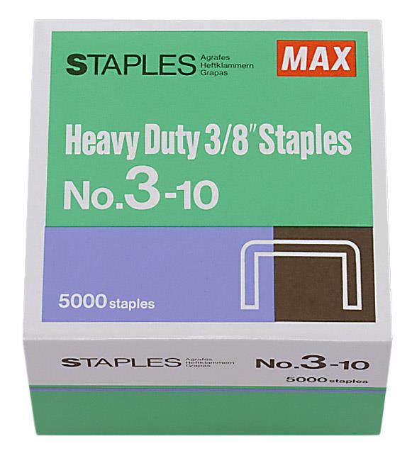 MAX USA MXB310 MAX HD-3DF FLAT CLINCH - 1-5000PK .37 IN. STAPLES