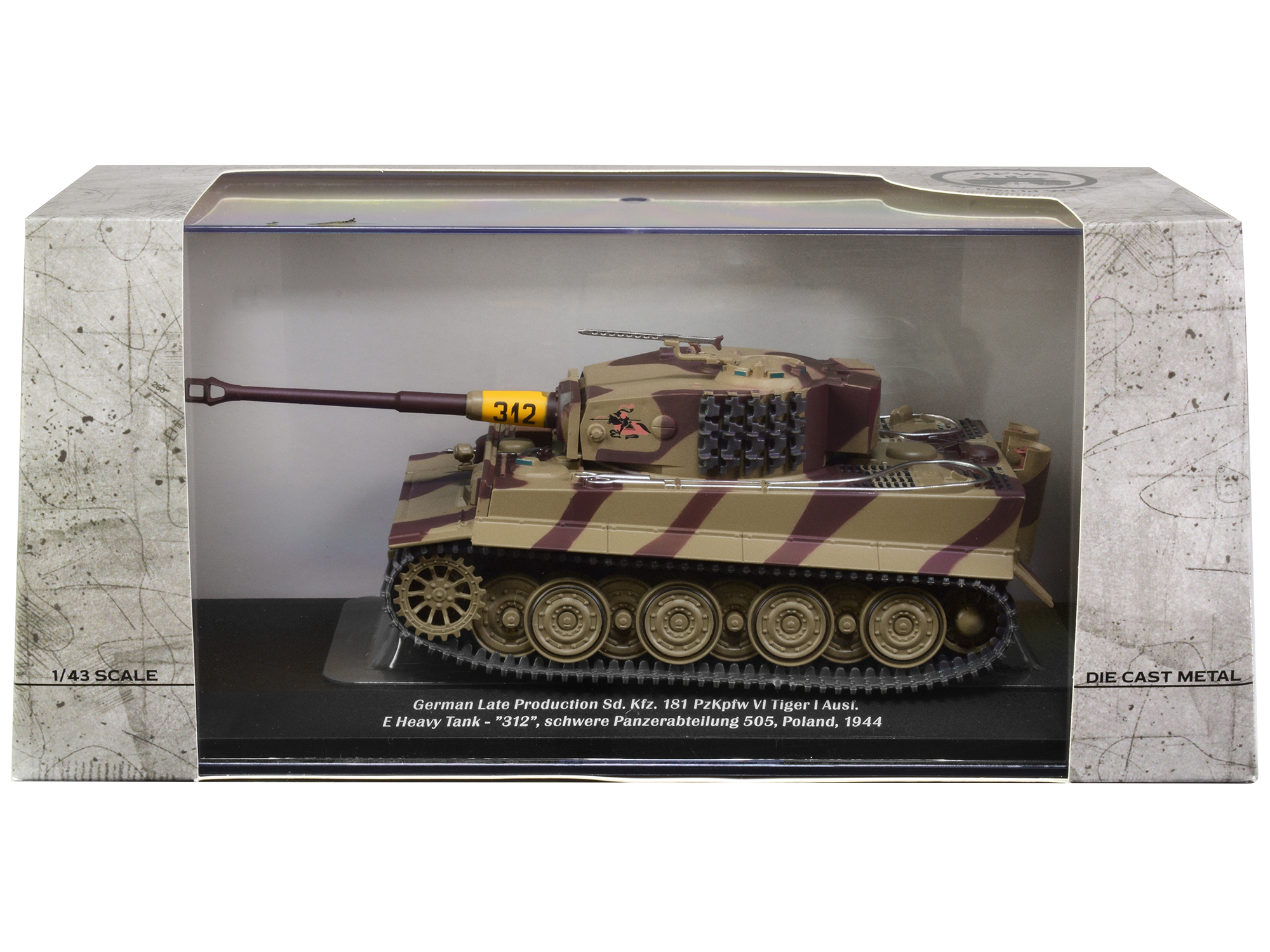 German Late Production Sd. Kfz. 181 PzKpfw VI Tiger I Ausf. E Heavy Tank #312 "Schwere Panzerabteilung 505 Poland 1944" 1/43 Diecast Model by AFVs of WWII