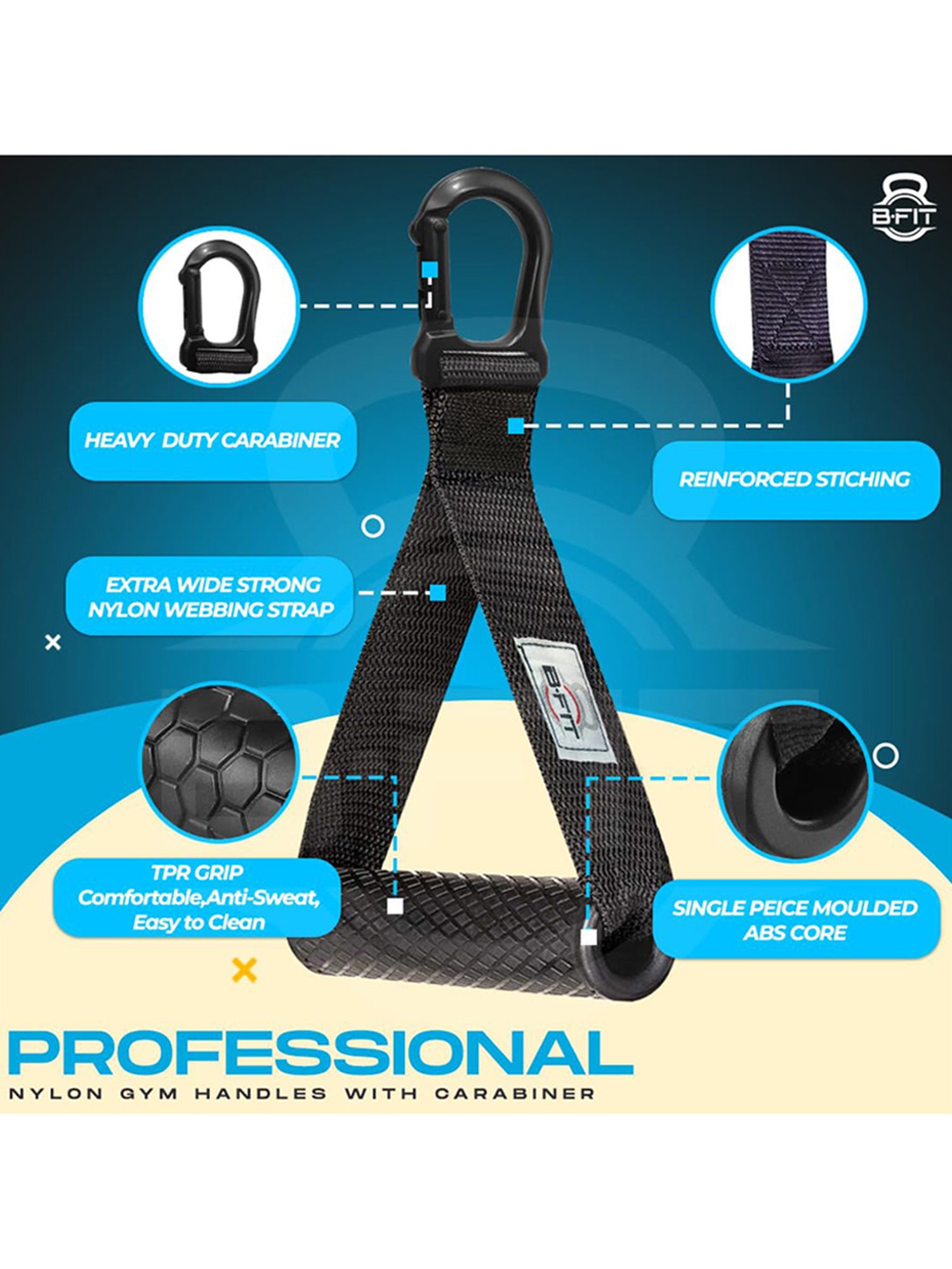 B Fit Professional Exercise Super Solid Handles