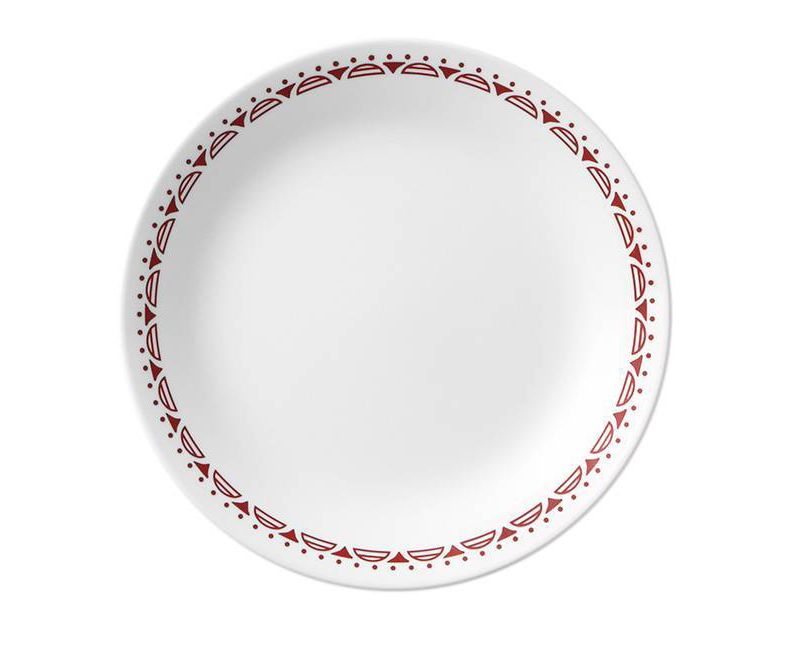 Corelle 8.5" Glass Cordoba Salad Plate Red/White