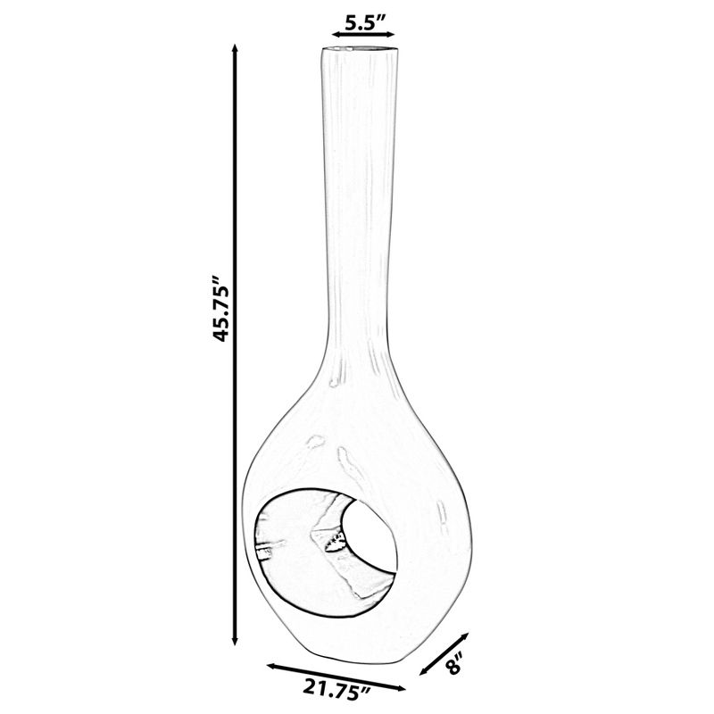 Uniquewise Decorative Unique Tall Vase with Hole Outside White Inside Black