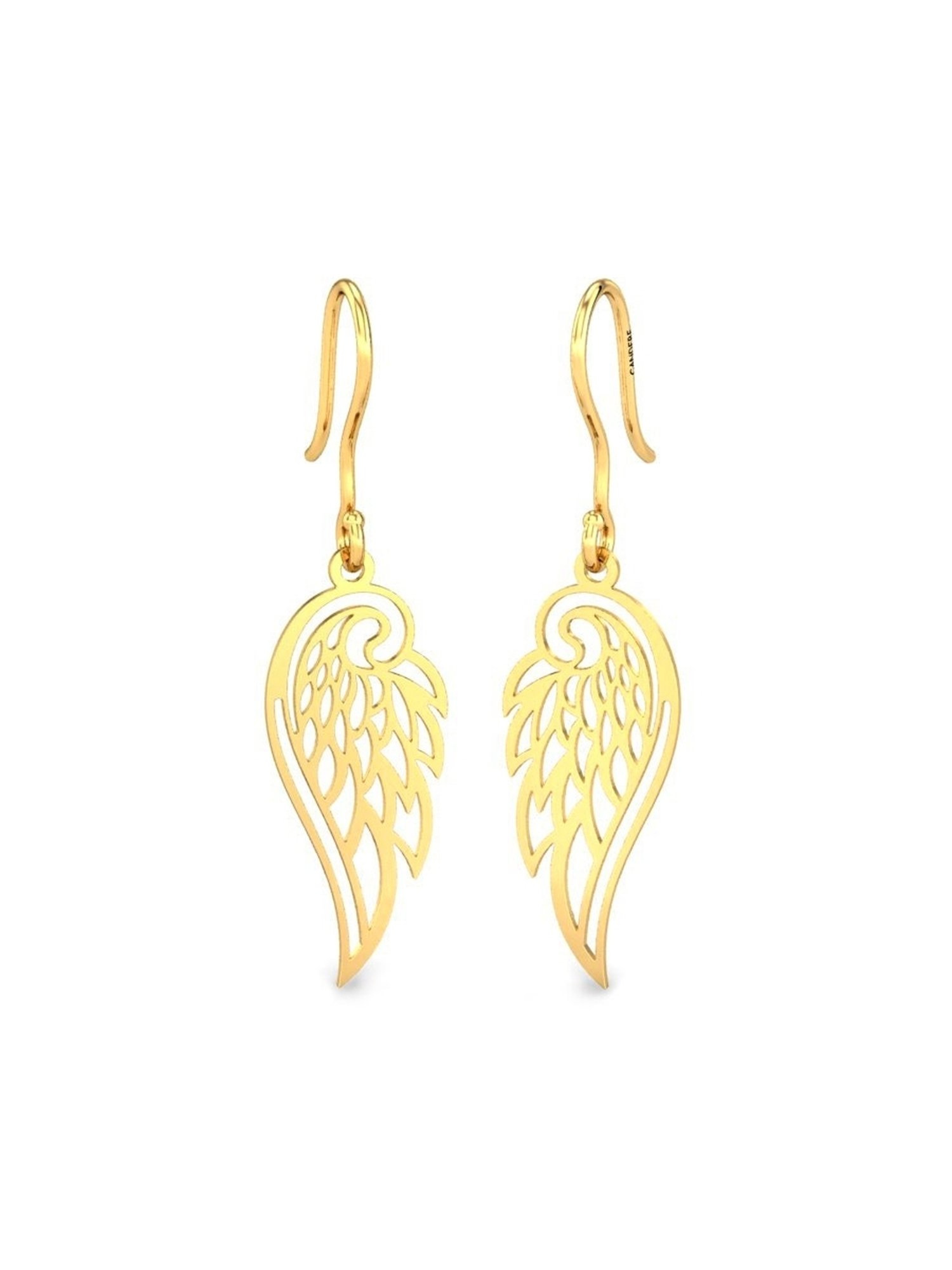 Candere by Kalyan Jewellers 18k BIS Hallmark Yellow Gold Drop Earrings