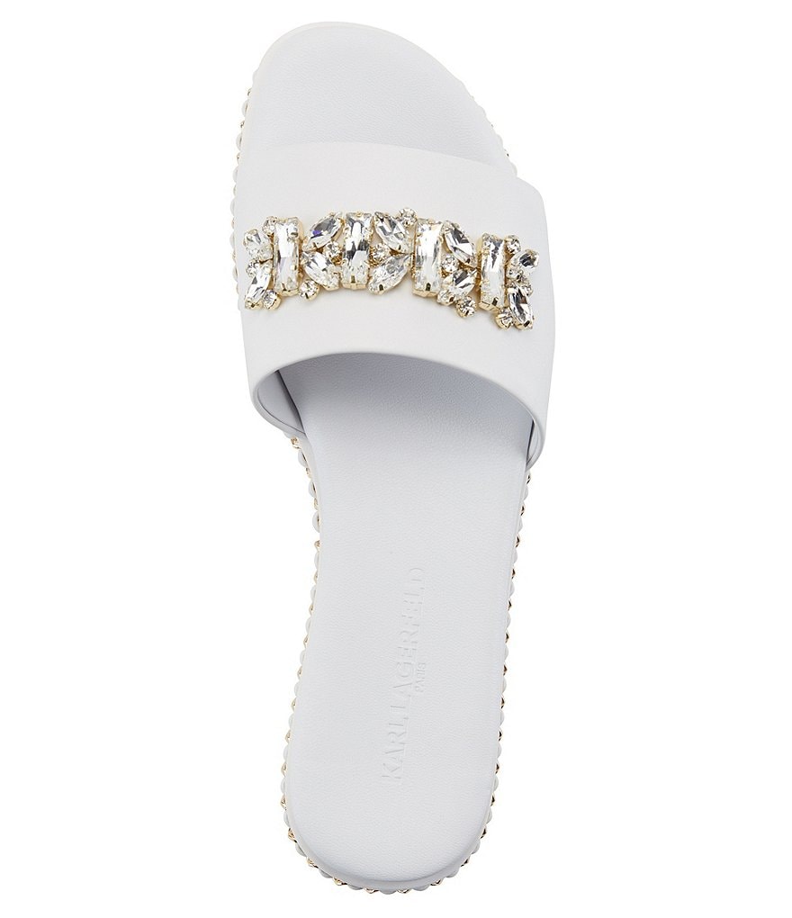 KARL LAGERFELD PARIS Bijou Leather Bling Slides