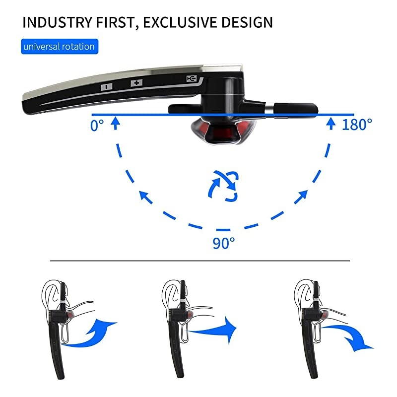 Bluetooth Headset  Bluetooth 50 in Ear Bluetooth Earpiece Wireless Headphones Promoting sound clear Earphones with Mic for BusinessWorkoutDriving Grey
