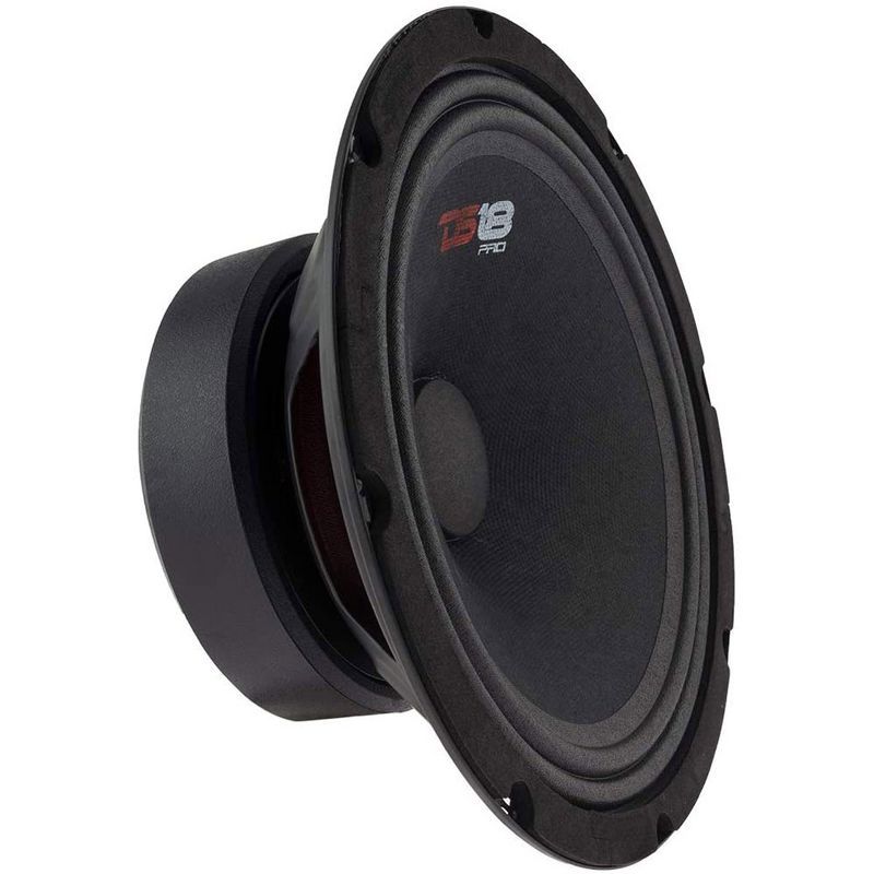 DS18 DS18-PRO-GM8SE Pro GM 8 Inch 480 Watt 8 Ohm Mid Range Car and Truck Door Loudspeaker with Black Steel Basket Sealed Back Design (4 Pack)