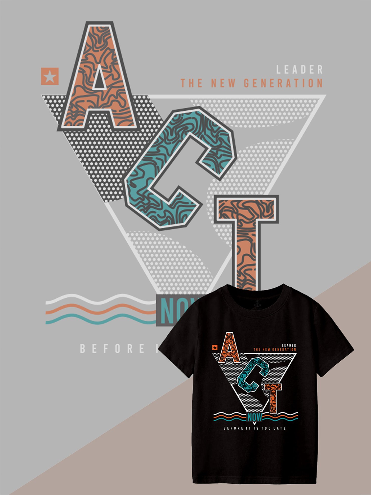 Codez Kids Black & Red Printed T-Shirt (Pack Of 2)