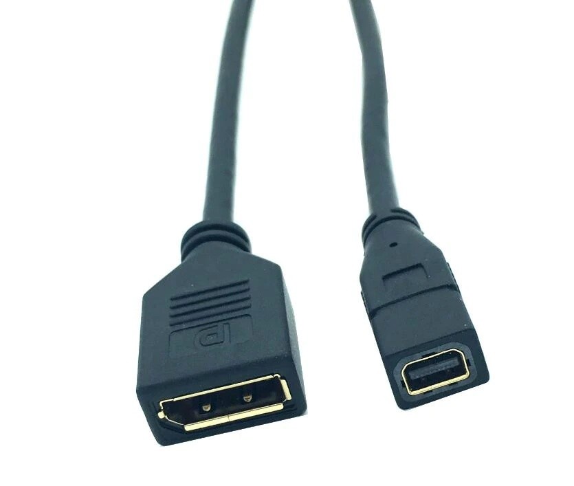 Gold Plated DP to Mini DP Female Mini 1080P HD Displayport to Female Displayport Adapter Cable Converter 30cm