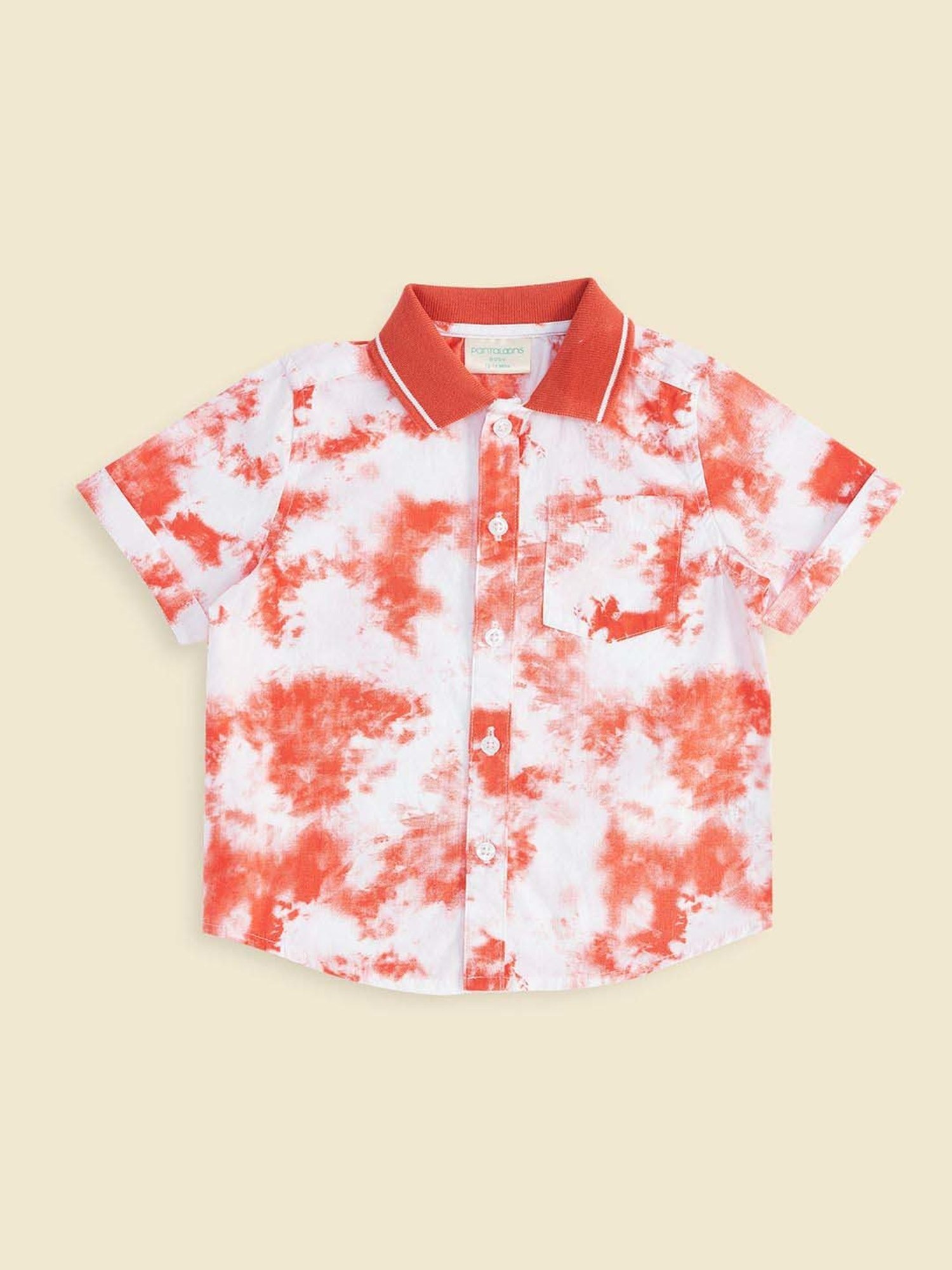Pantaloons Baby White & Red Cotton Printed Shirt
