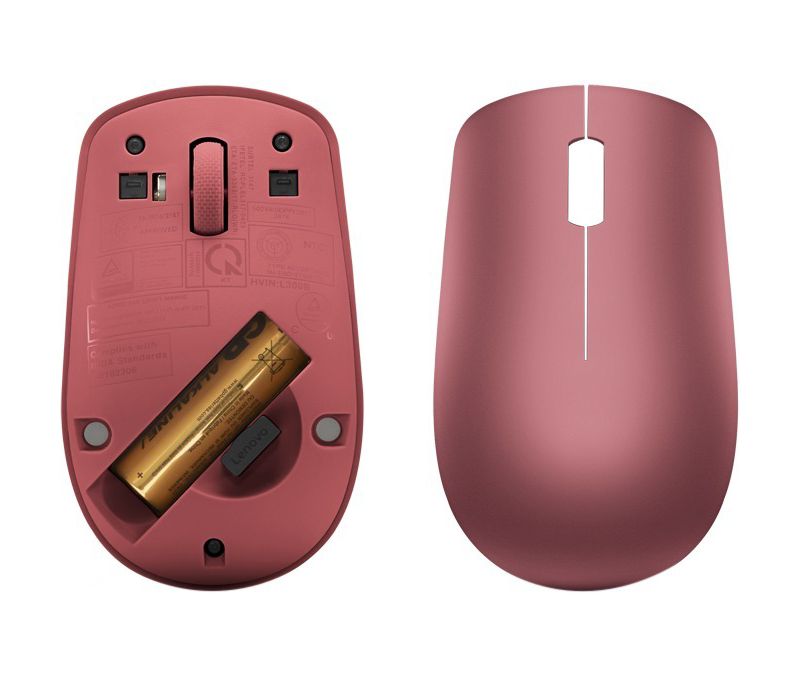 Lenovo 530 Wireless Mouse (Cherry Red) - Optical - Wireless - Radio Frequency - 2.40 GHz - Cherry Red - USB Type A - 1200 dpi - Scroll Wheel