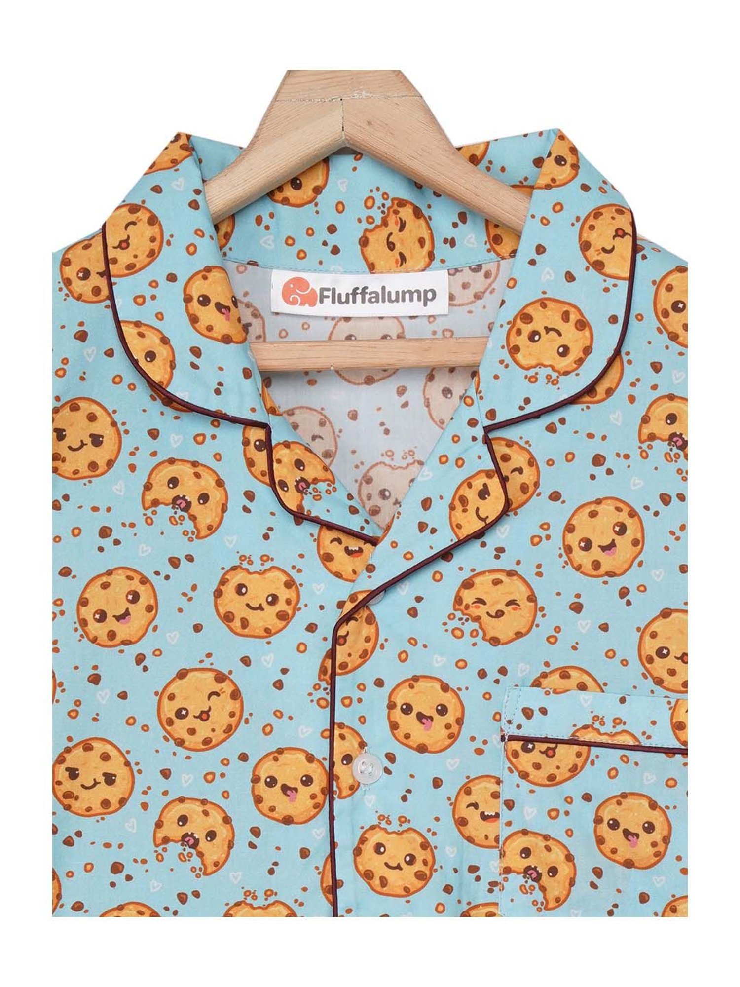 Fluffalump Boys Multicolor Cotton Printed Nightwear Top & Pants Set