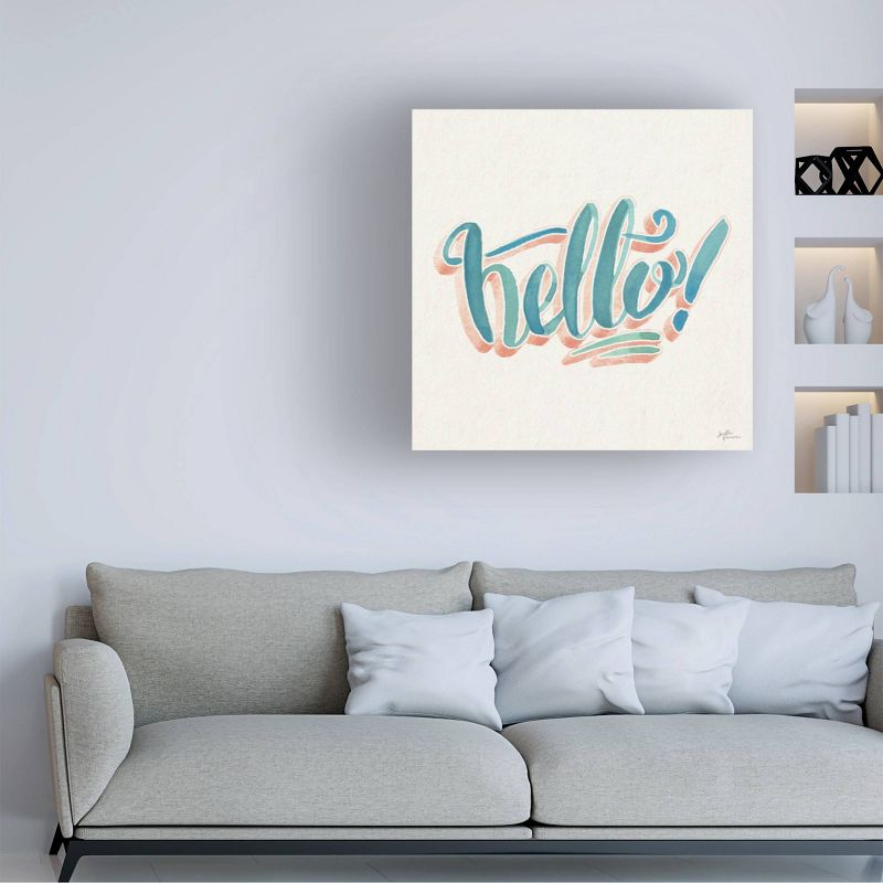 18" x 18" Janelle Penner 'Hello' Unframed Wall Canvas - Trademark Fine Art