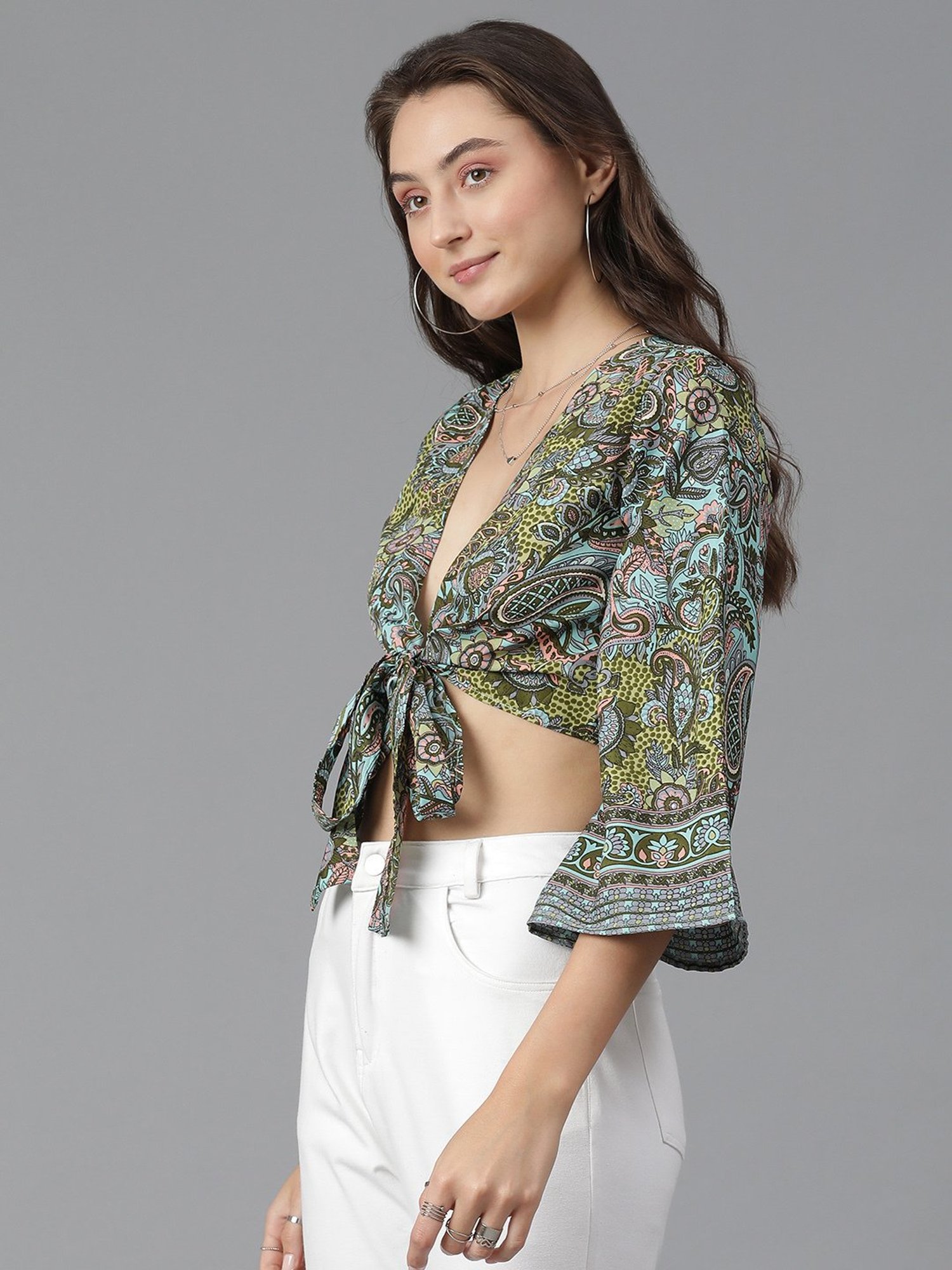 Kotty Multicolor Printed Crop Top