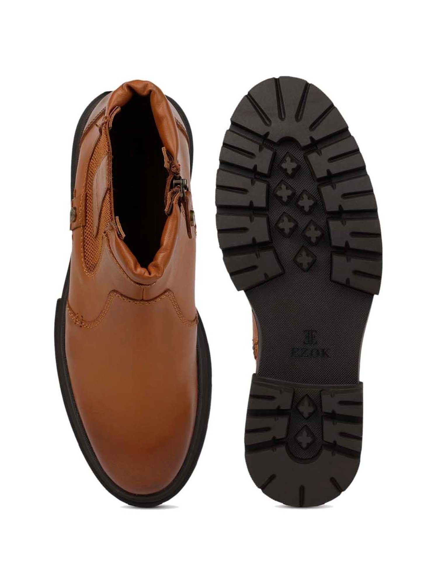 EZOK Men's Tan Chelsea Boots