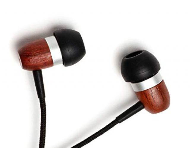 Symphonized GLXY Premium Genuine Wood In-ear Noise-isolating Headphones with Mic and Nylon Cable (Cherry)