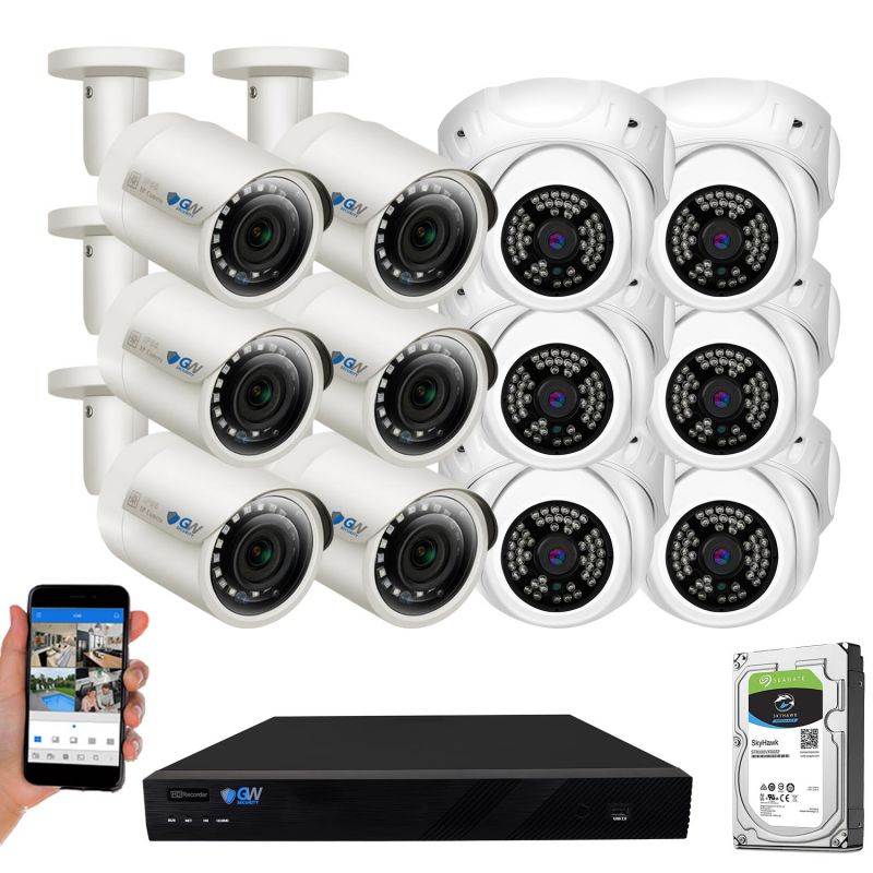 GW 8 Channel H.265 HEVC NVR w/ 4K HDMI Output 5MP Security System, 8 x HD 5MP IP PoE Camera (2592 x 1920p) In/Outdoor Digital WDR - 5 Megapixel (More Pixels Than 1080P, 300% More Detailed Than 720P)