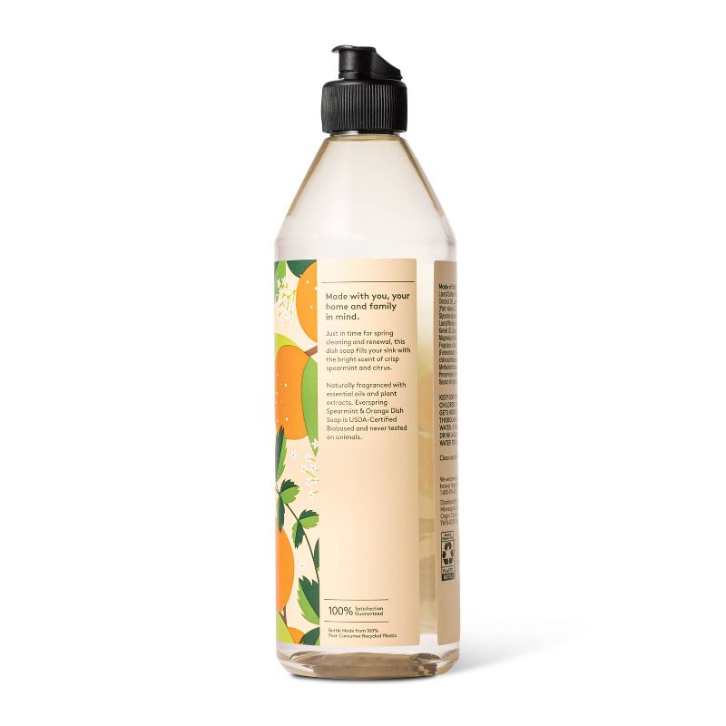 Spearmint & Orange Liquid Dish Soap - 18 fl oz - Everspring™