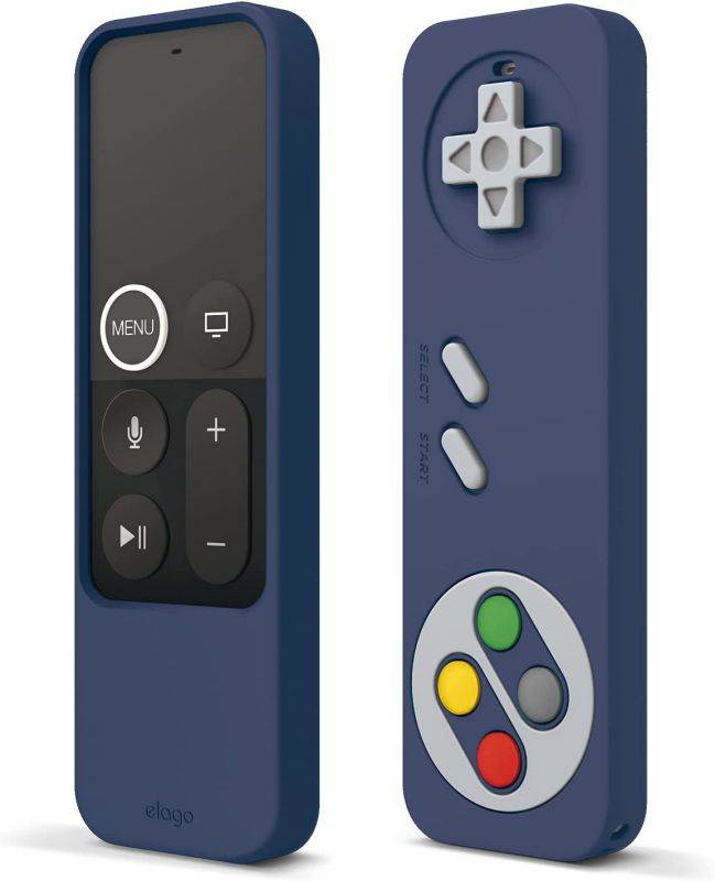 elago R4 Retro Apple TV Remote Case Compatible with Apple TV Siri Remote 1st Generation - Classic Controller Design [Non-Functional], Lanyard Included [US Patent Registered] (Jean Indigo)