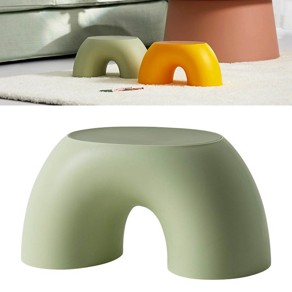 1Pc Annular Small Stool Simple Anti-slip Low Stool Shoes Wearing Stool Comfortable Stool for Home Office (Yellow)