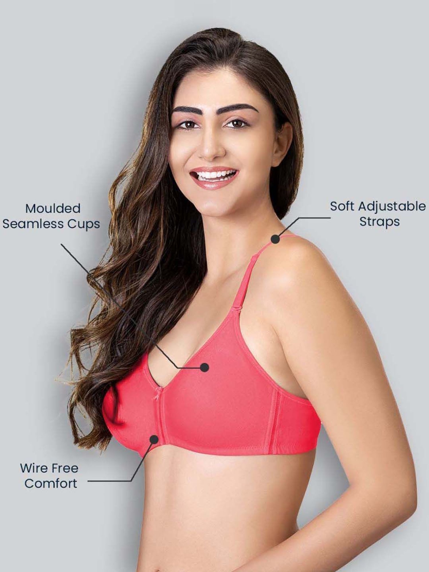 Lyra Peach Cotton T-Shirt Bra