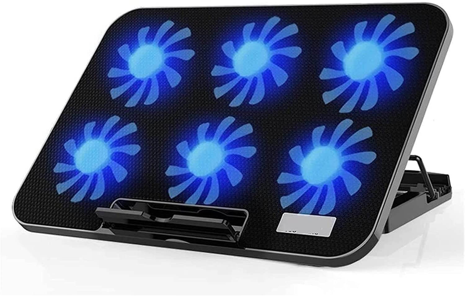 XUNMAIFLB Laptop Cooling Pad Laptop Cooling Pad 12-17.2 Inch Gaming Laptop Cooling Pad 6 Fans and 2 USB 2400 RPM Strong (Color : Black, Size : 26.5x36x2.8cm)