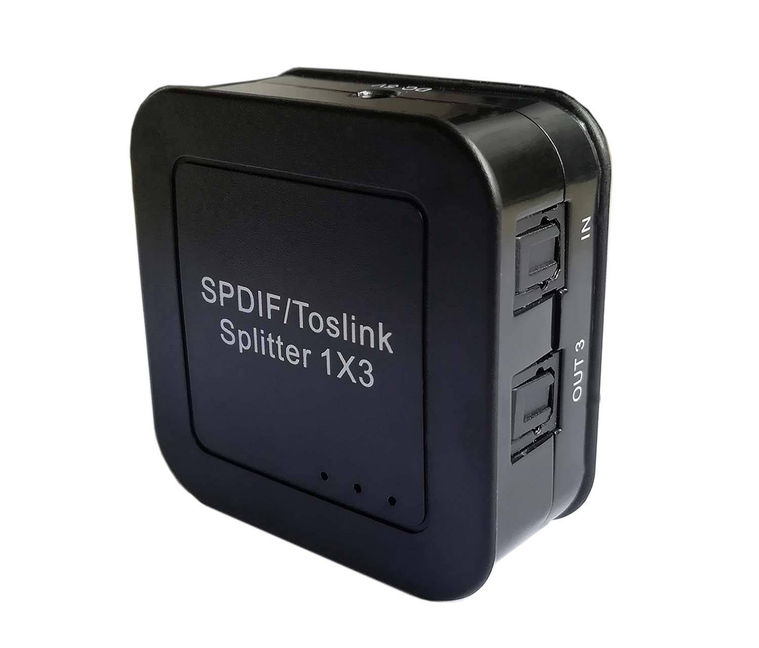 3 Port Digital Optical Splitter, SPDIF TOSLINK Digital Optical Audio Splitter 1 in 3 Out Support LPCM2.0 Doldy Digital & DTS 5.1