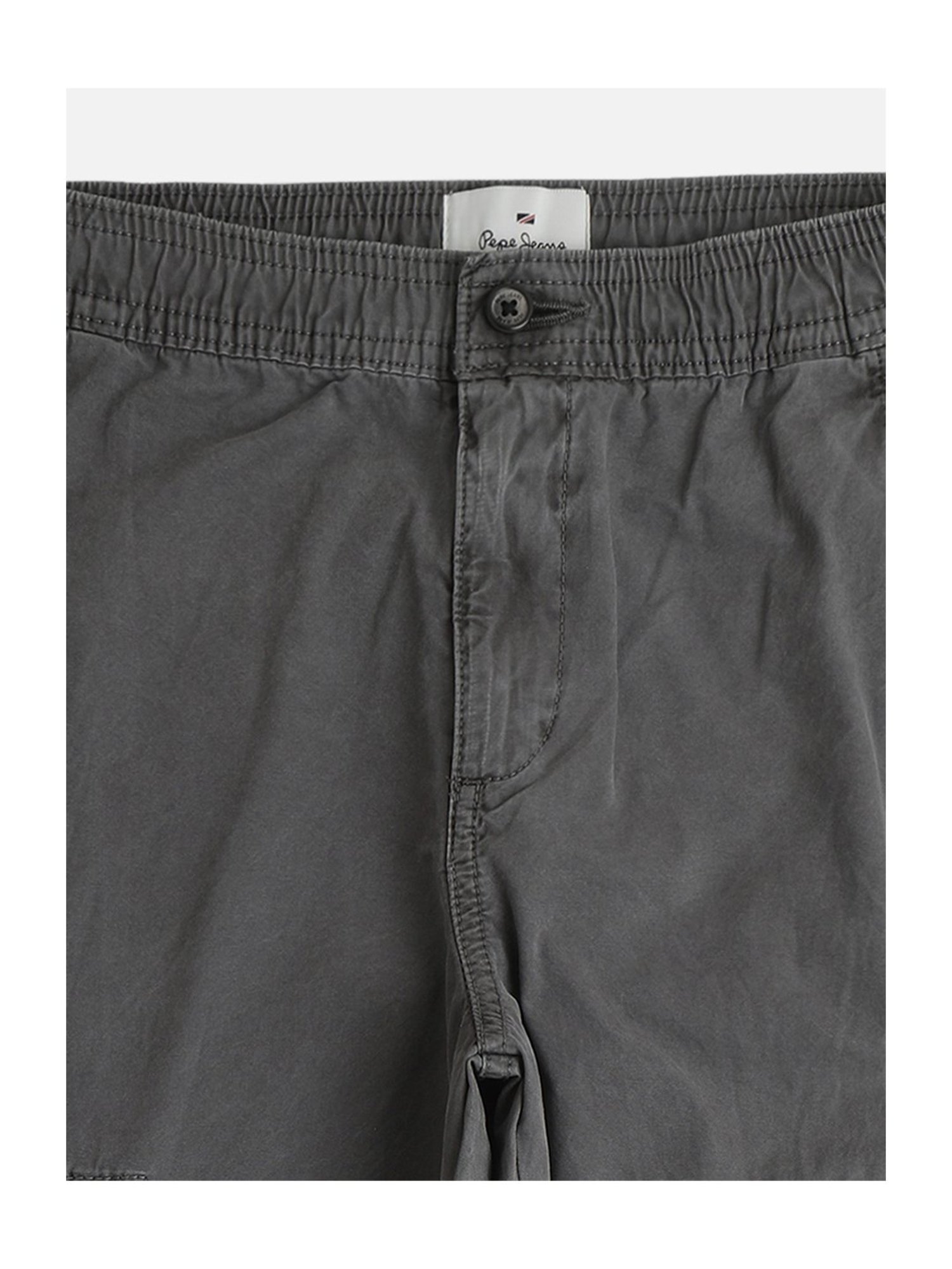 Pepe Jeans Boys Grey Solid Cargo Pants