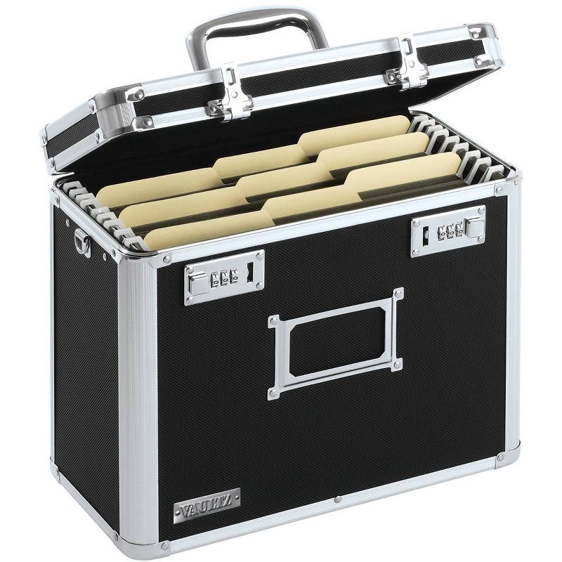 Vaultz Locking Personal File Tote, Letter - Black