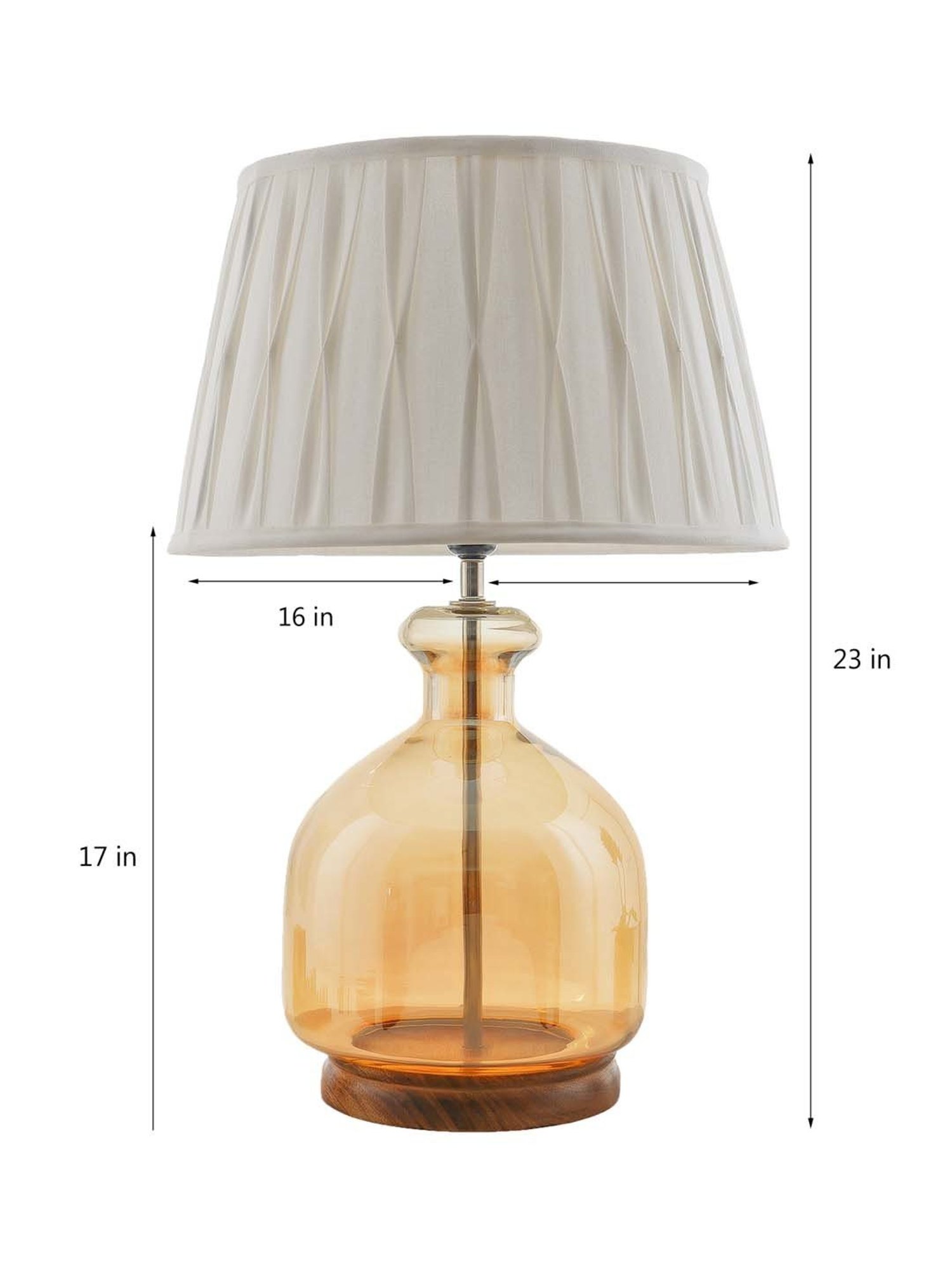 Kapoor E Illuminations 'Alper' Grey & Amber Glass Table Lamp - Set of 1