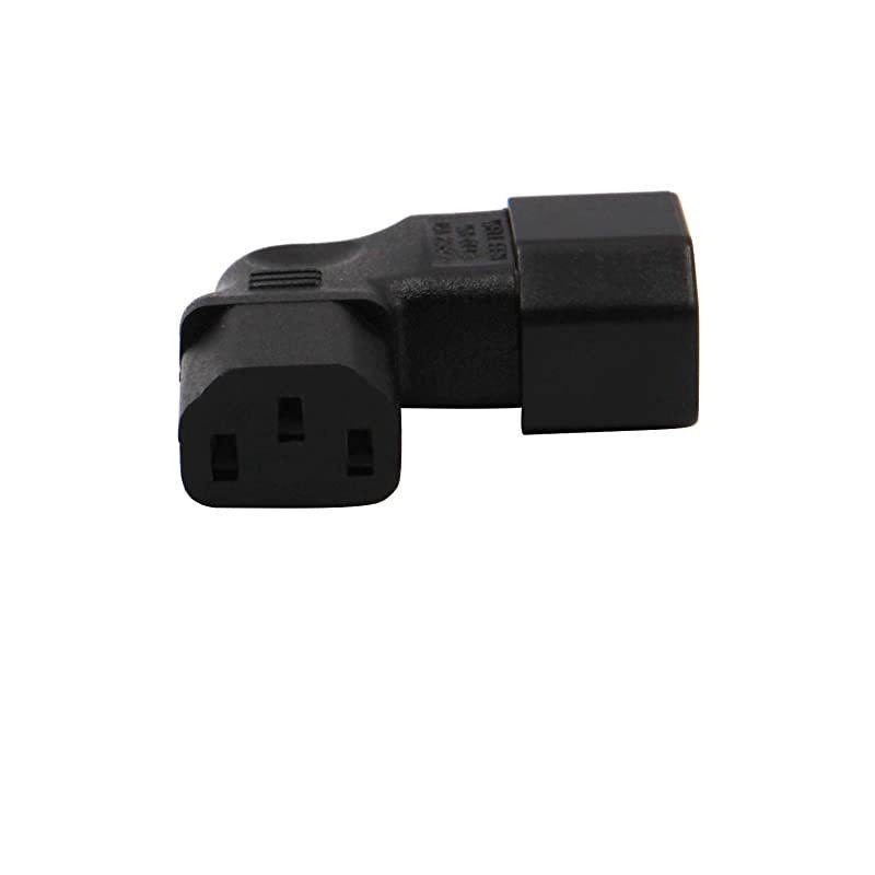 2Pack Right Angle IEC C14 to C13 Power Adapter PDU Power Extension for LCD LED TV Wall Mount