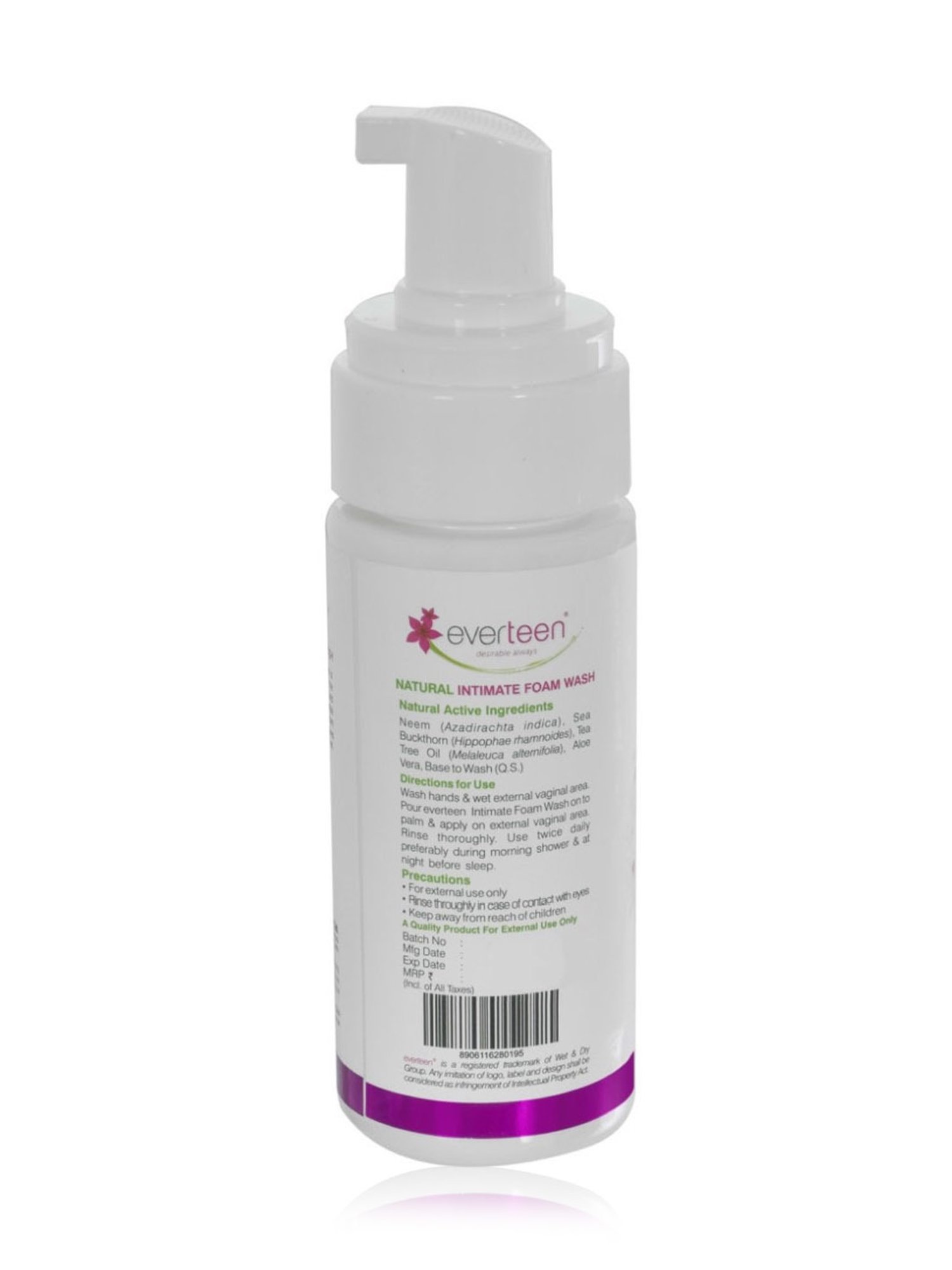 everteen Natural Intimate Foam Wash for Feminine Hygiene in Women - 150 ml Each (Pack of 2)