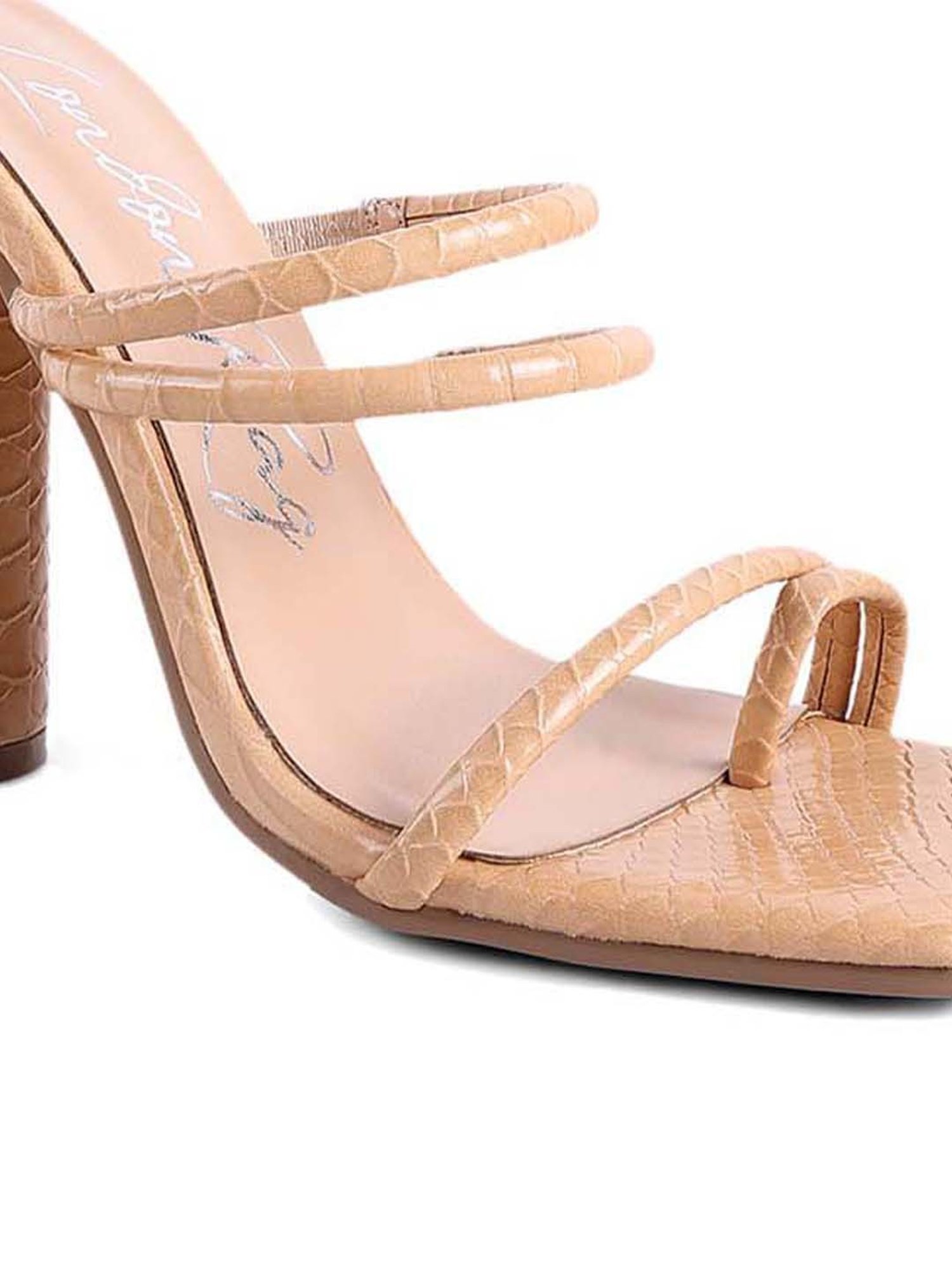 London Rag Women's Beige Toe Ring Sandals