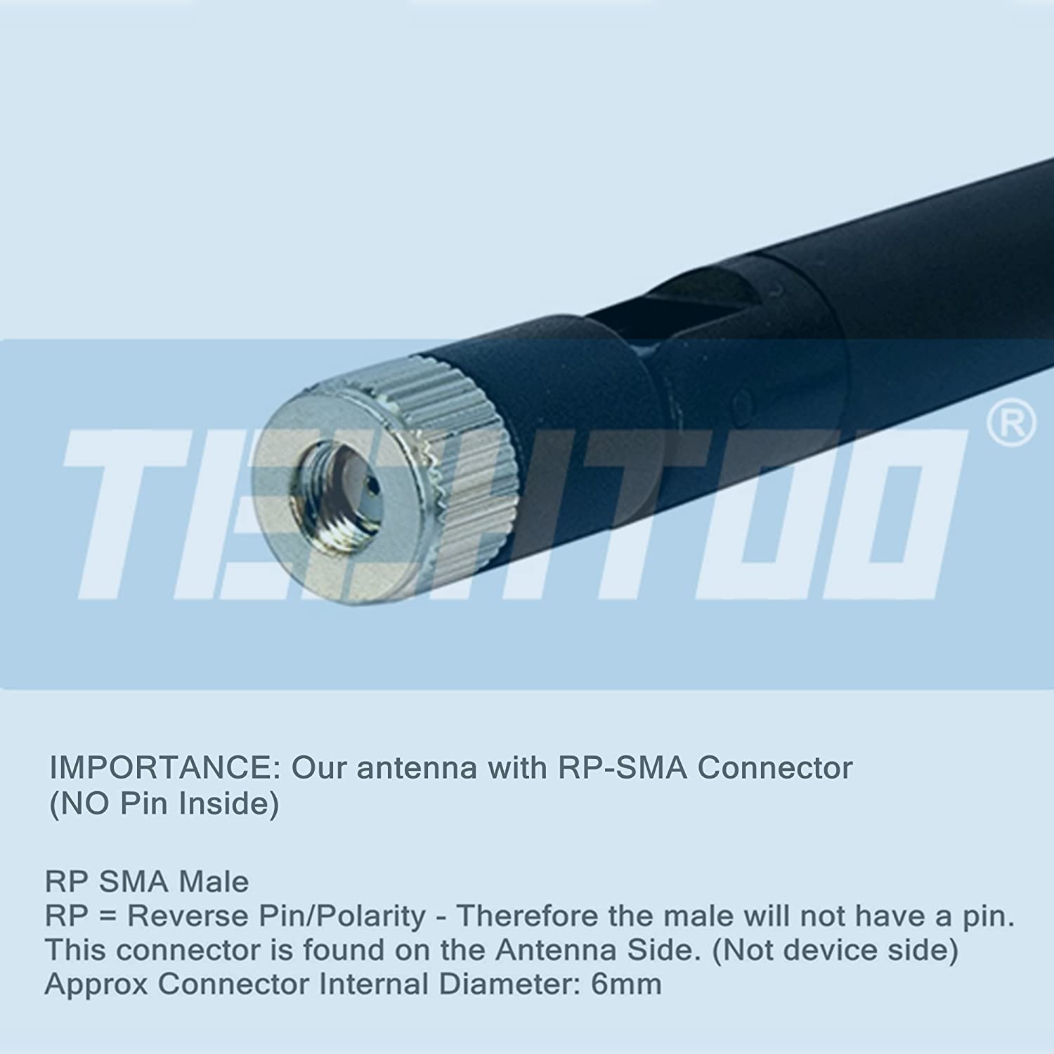 TECHTOO WiFi Antenna Dual Band 7dBi 2.4GHz/5.8GHz with RP-SMA Connector for Wireless Network Router USB Adapter PCI Card IP Camera DJI Phantom Wireless Range Extender FPV UAV Drone (Black 1-Pack)