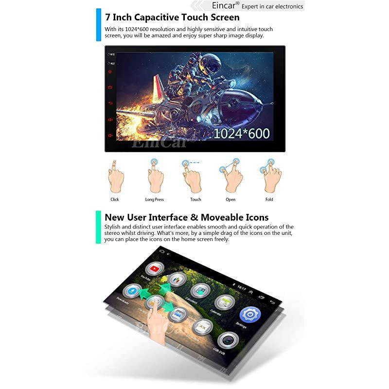 7 Inch Android 100 Car Stereo with GPS Navigation Double Din Car Radio Bluetooth Stereo Radio Receiver 2Din Headunit with Backup Camera Support WiFi Mirror Link for AndroidiOS Phone USB Input