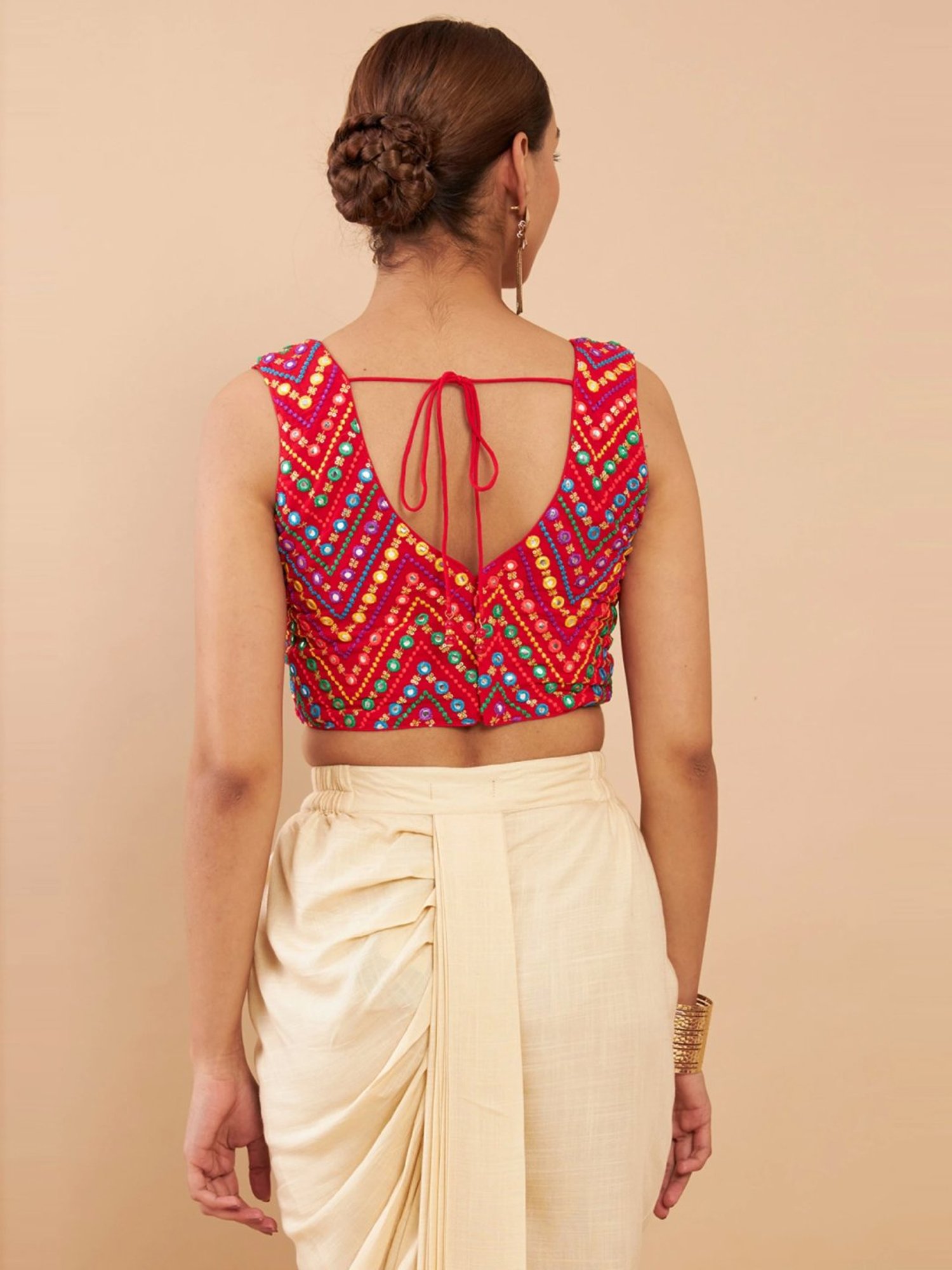 Soch Red Embroidered Readymade Blouse