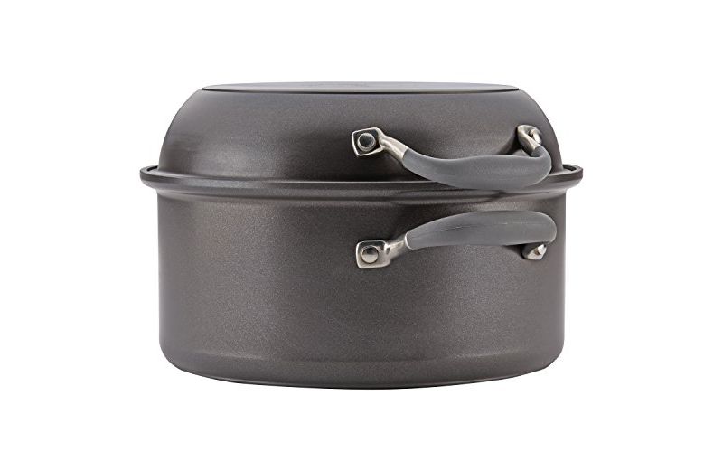 Anolon Advanced Hard Anodized Nonstick Stockpot/Dutch Oven with Frying/Skillet Pan, 5 Quart and 11 Inch, Graphite