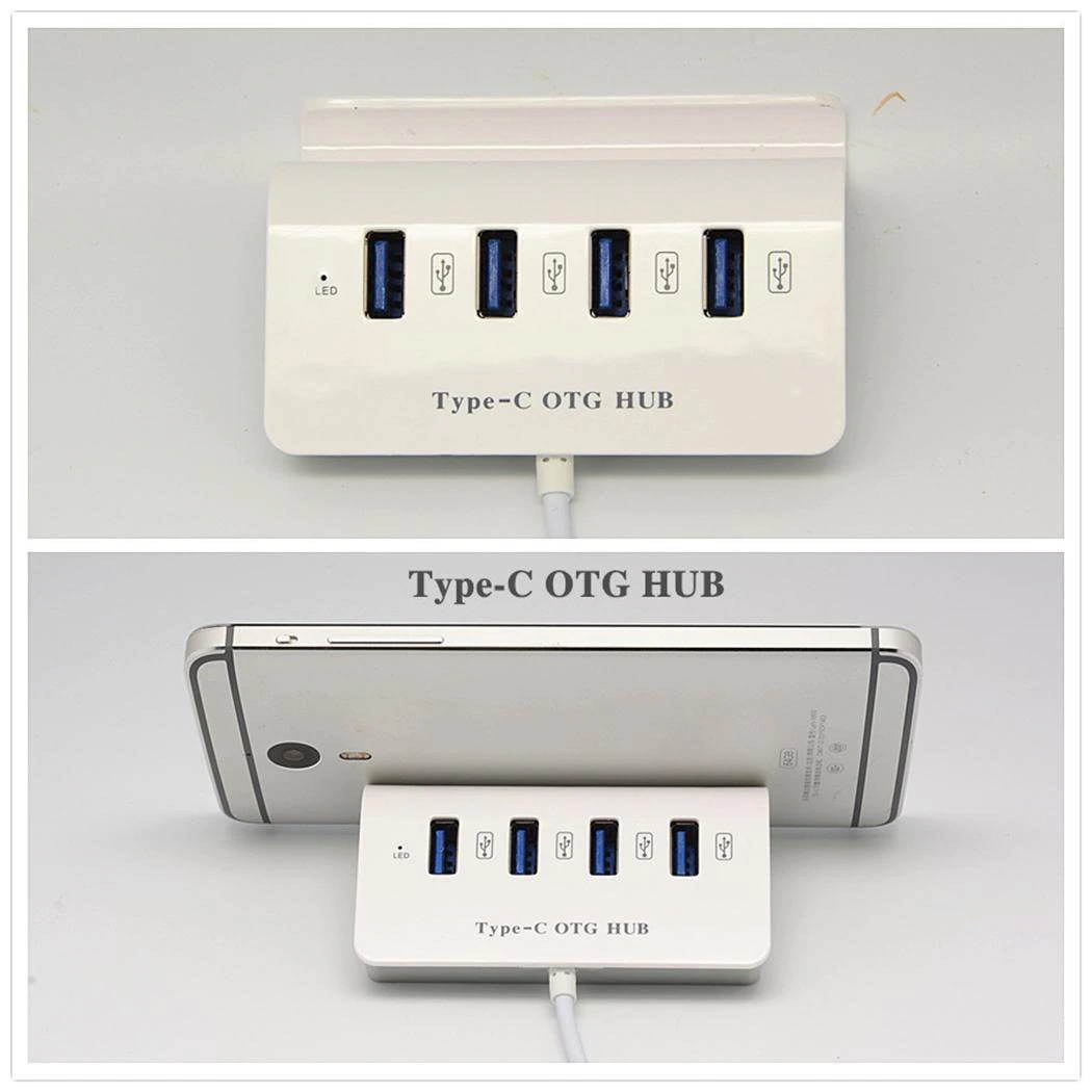 Multifunction Type-C to 4 Ports USB 3.0 OTG Especially great for notebooks Hub Casual Mobile Phone Dock Holder
