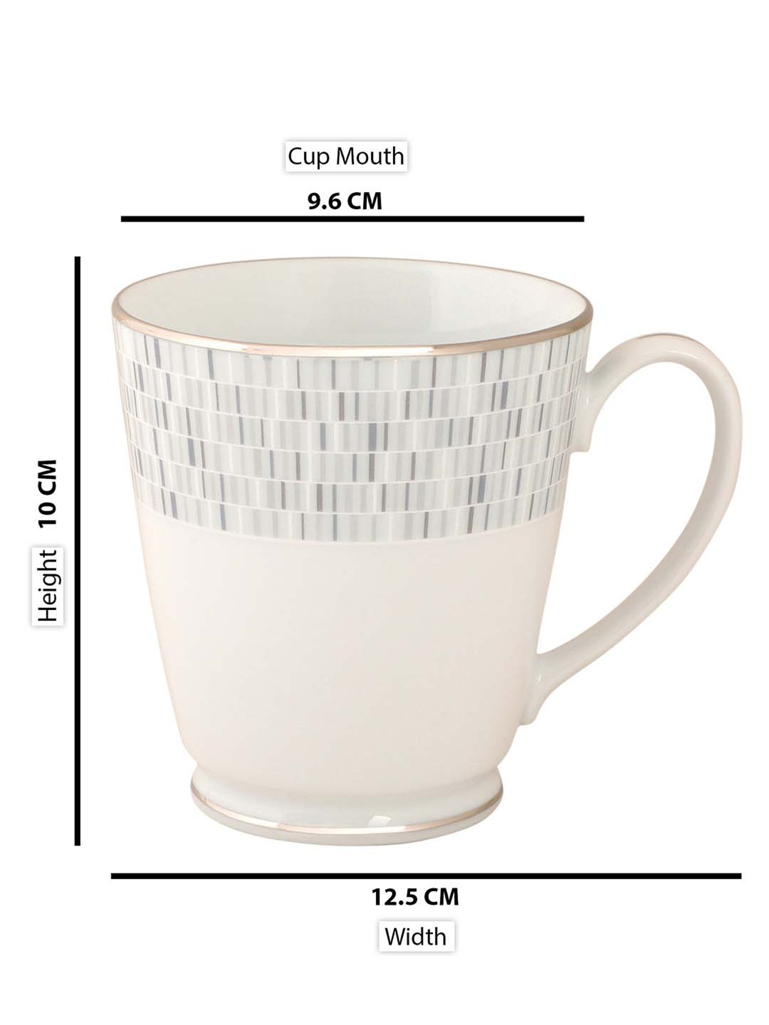 NORITAKE Hearth Off-White & Beige Porcelain VILLE DE PLATINE Milk Mug (0.37 L) - Set of 1